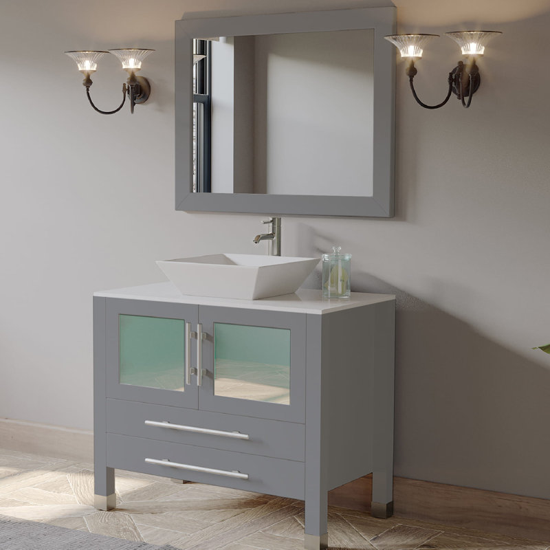 Wrought Studio Cheryll 36" Single Bathroom Vanity Set with Mirror Wayfair